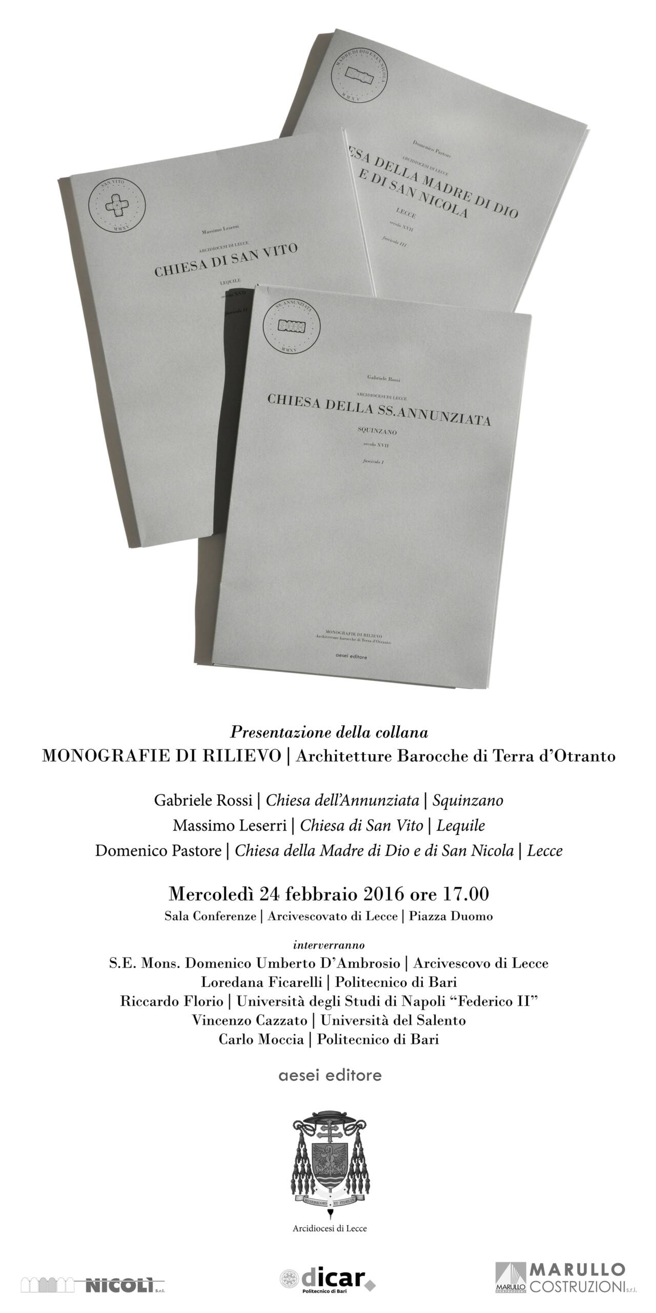 Presentazione collana “Monografie di Rilievo”