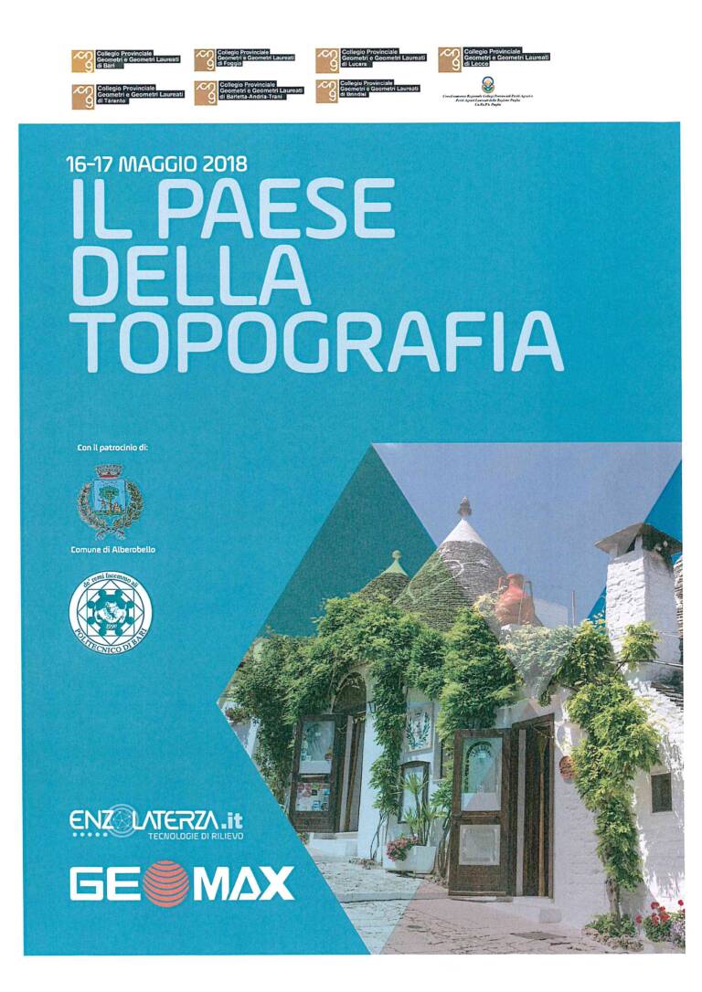 Evento: IL PAESE DELLA TOPOGRAFIA – Alberobello 16-17 maggio 2018