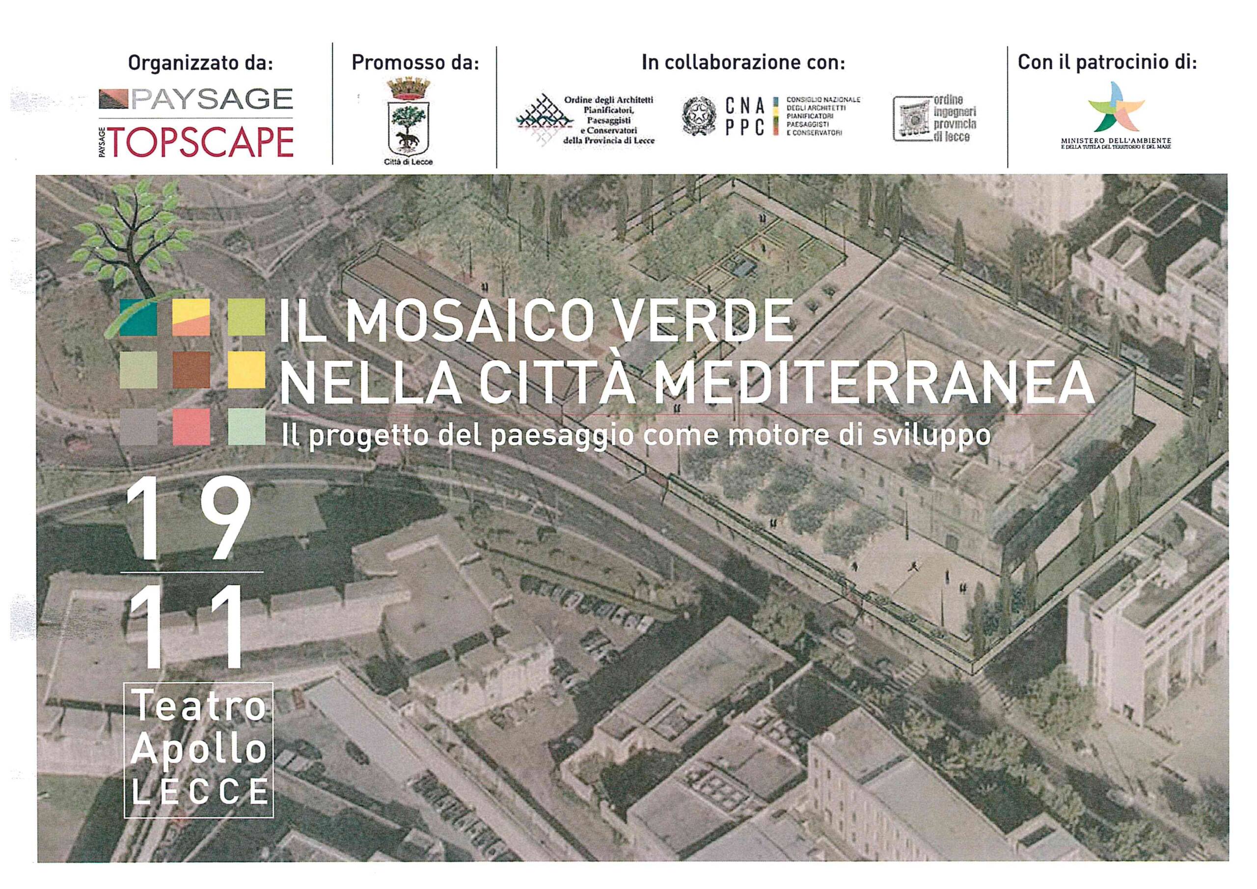 Evento – IL MOSAICO VERDE NELLA CITTÀ MEDITERRANEA – Lecce 19/11/2018